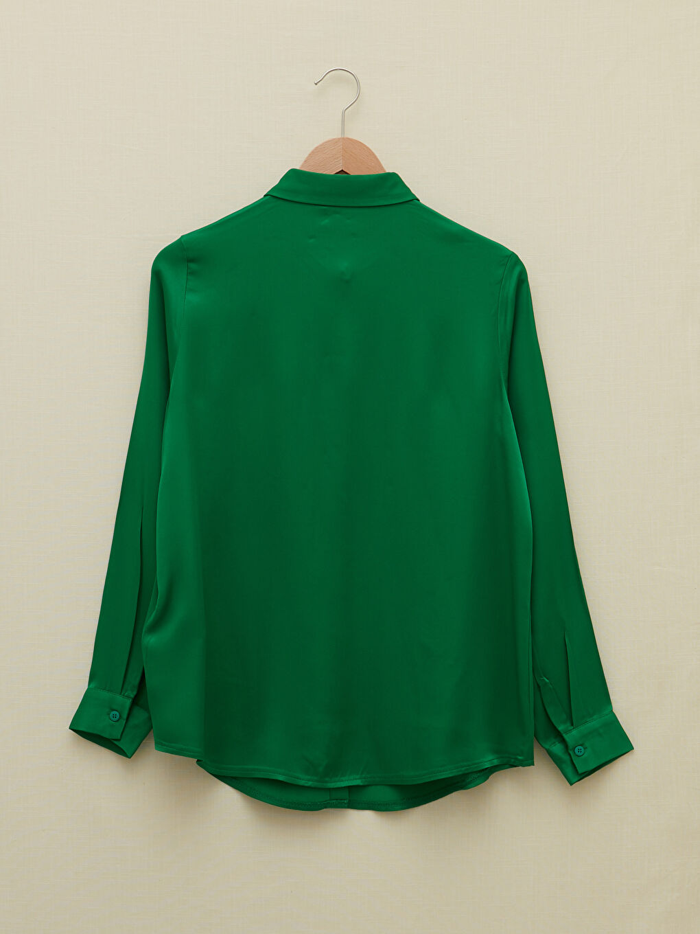 Front Button Closure Straight Long Sleeve Viscose Women's Shirt-6