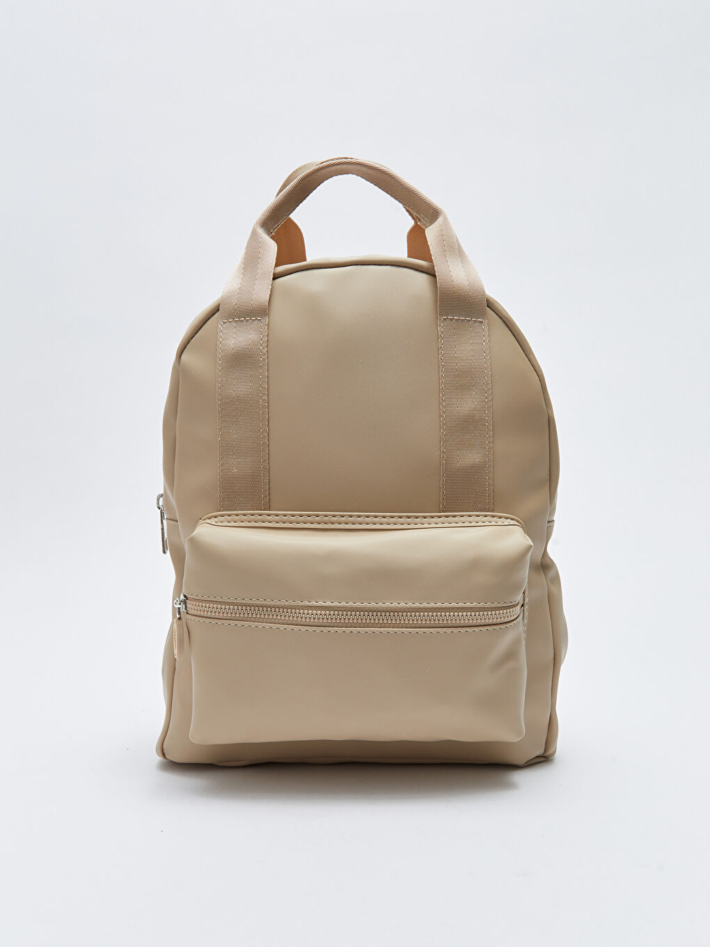Bej Deri Görünümlü Kadın Sırt Çantası