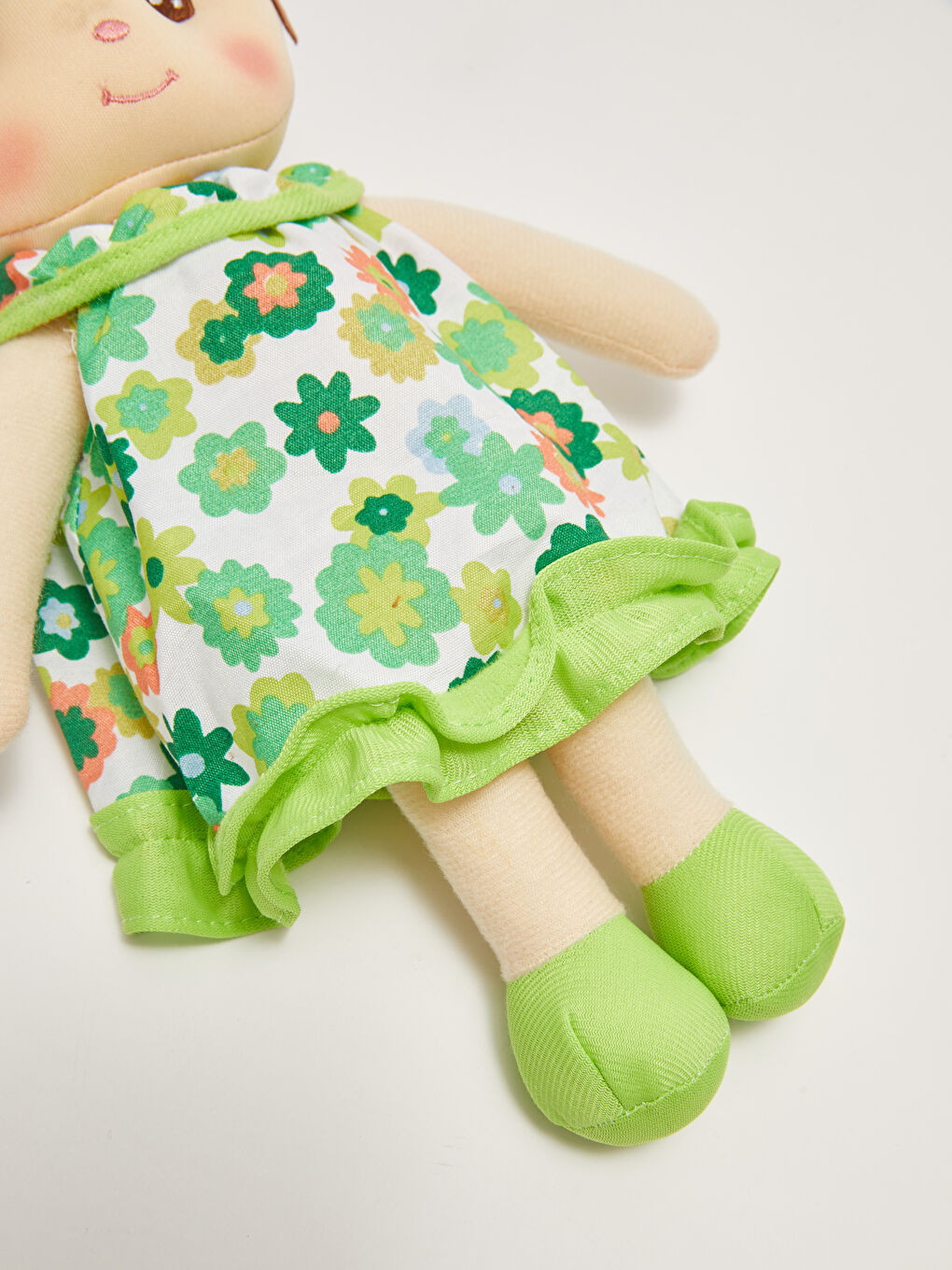 Yandan Saçlı Oyuncak Bez Bebek-2