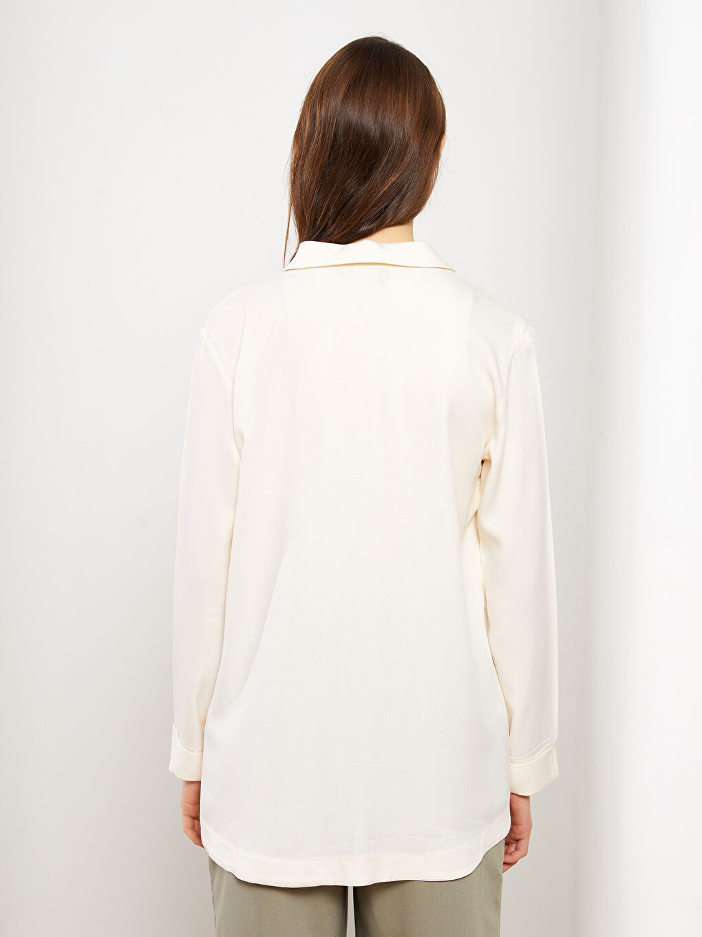 Plain Long Sleeve Oversize Women's Shirt Tunic-4