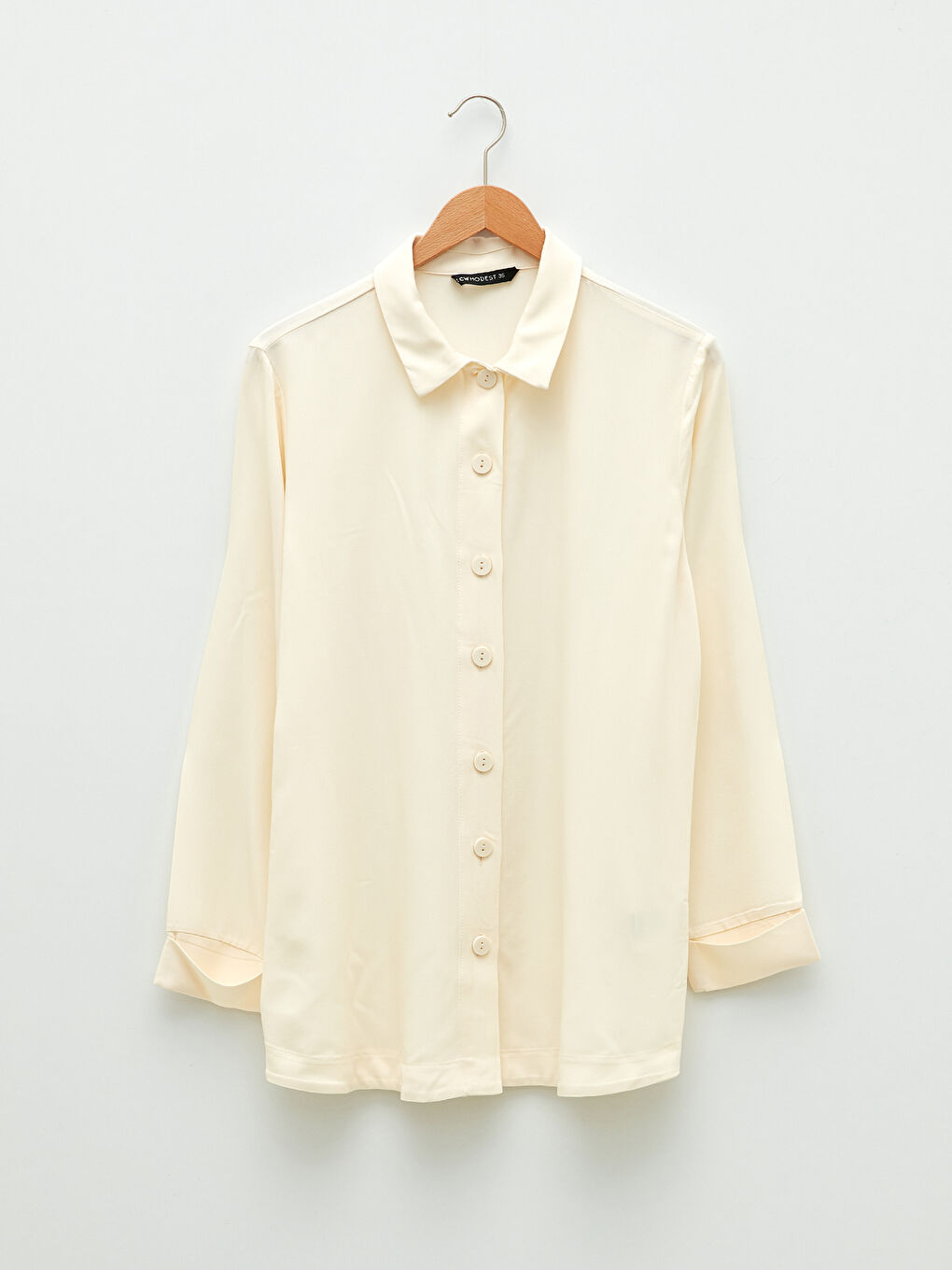 Plain Long Sleeve Oversize Women's Shirt Tunic-5