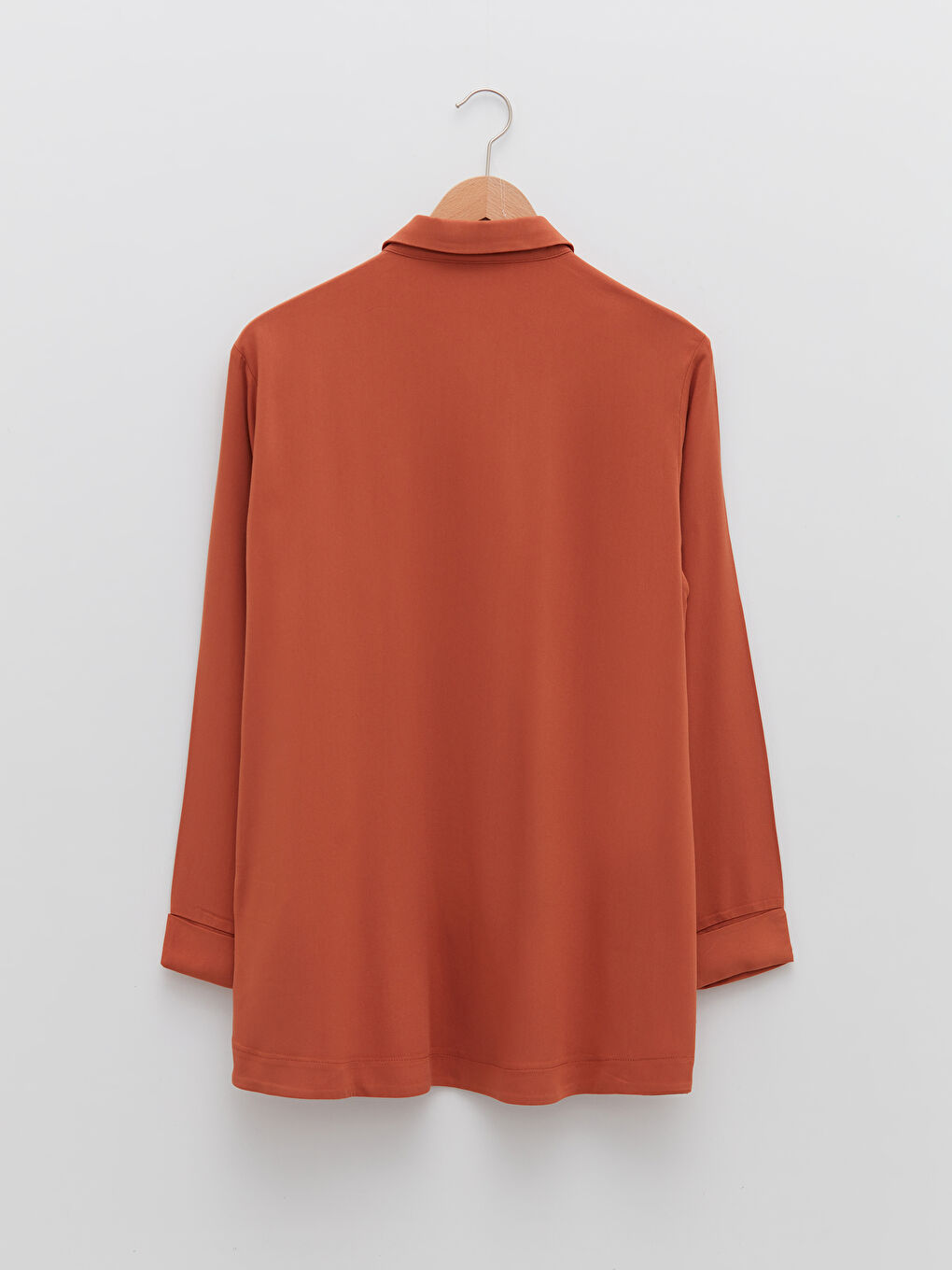 Plain Long Sleeve Oversize Viscose Women's Shirt Tunic-6