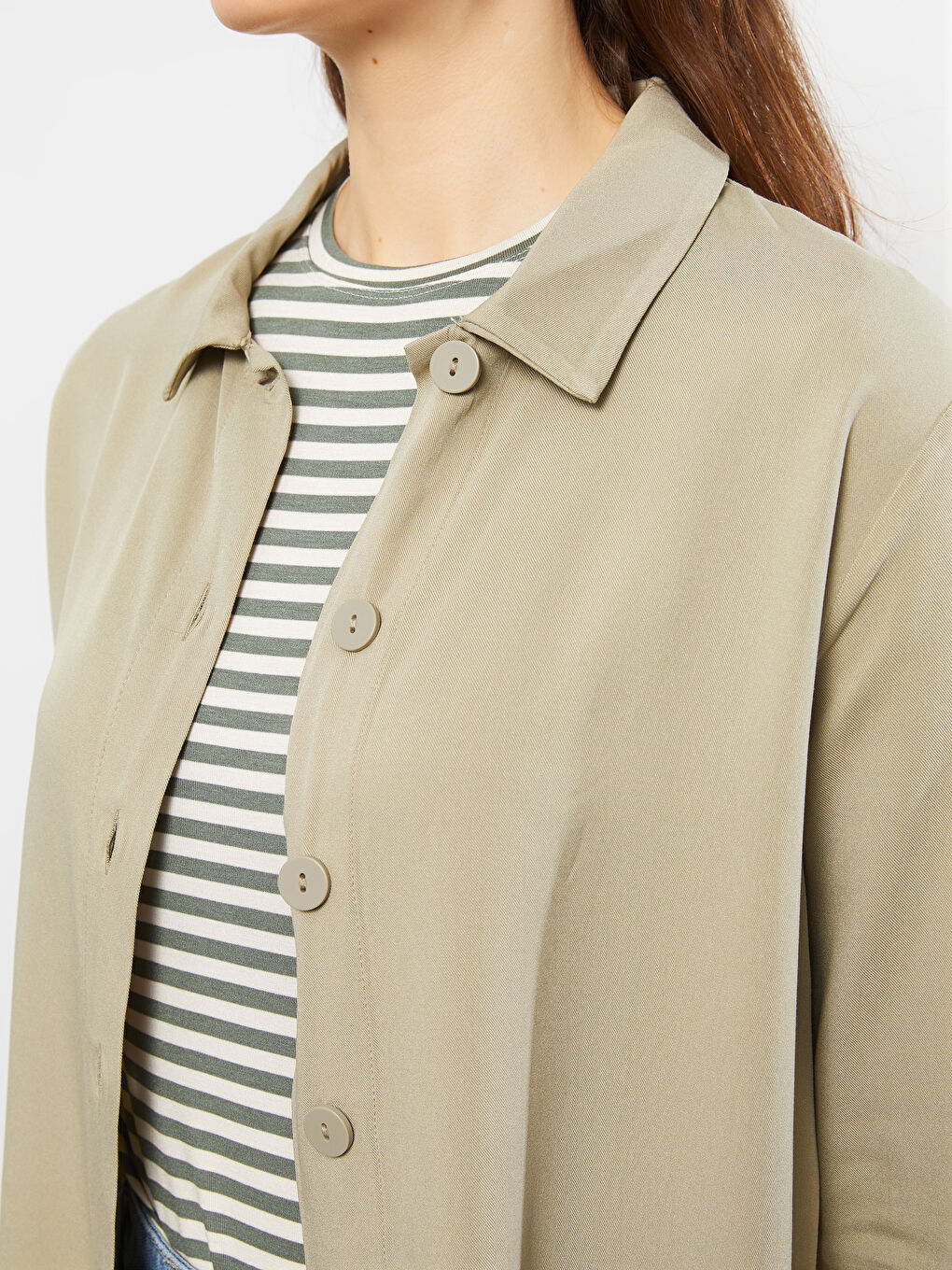 LCW Modest قميص تونيك سادة كم طويل أوفراسايز فيسكوز للسيدات -S2H856Z8-SCL