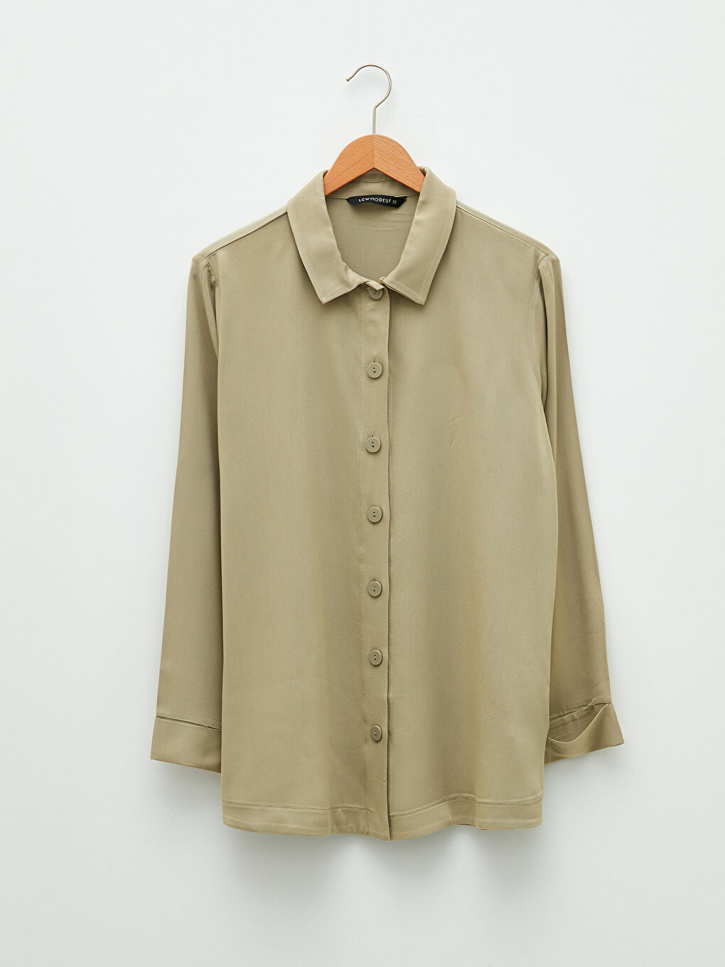 LCW Modest قميص تونيك سادة كم طويل أوفراسايز فيسكوز للسيدات -S2H856Z8-SCL