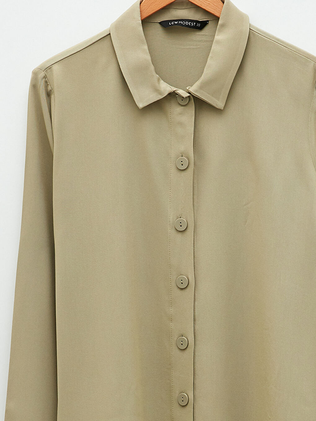LCW Modest قميص تونيك سادة كم طويل أوفراسايز فيسكوز للسيدات -S2H856Z8-SCL