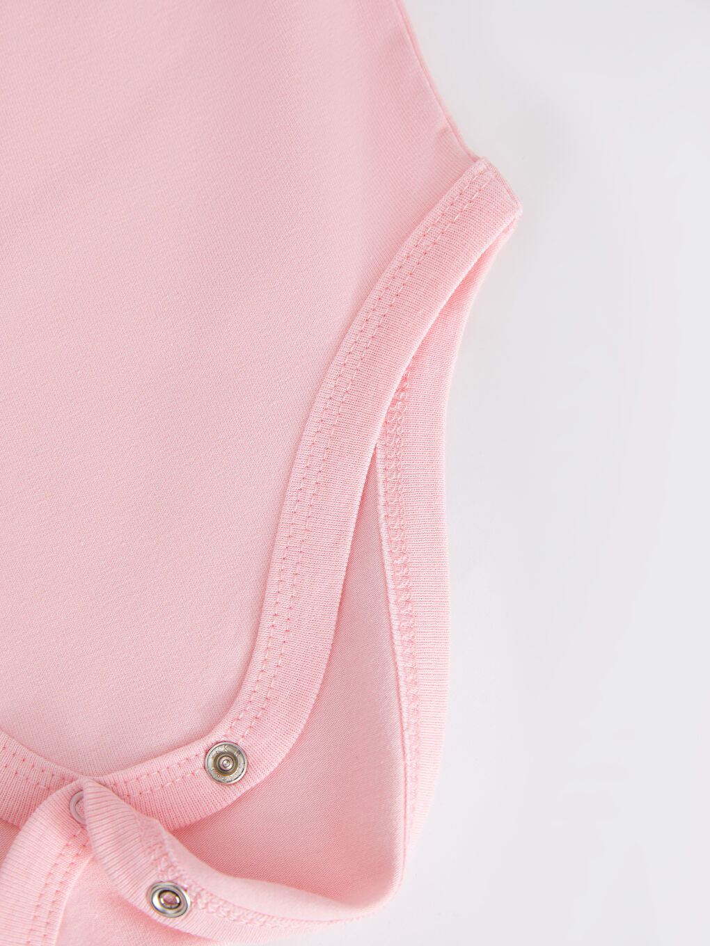 Pembe Bebe Yaka Kısa Kollu Basic Kız Bebek Çıtçıtlı Body-2