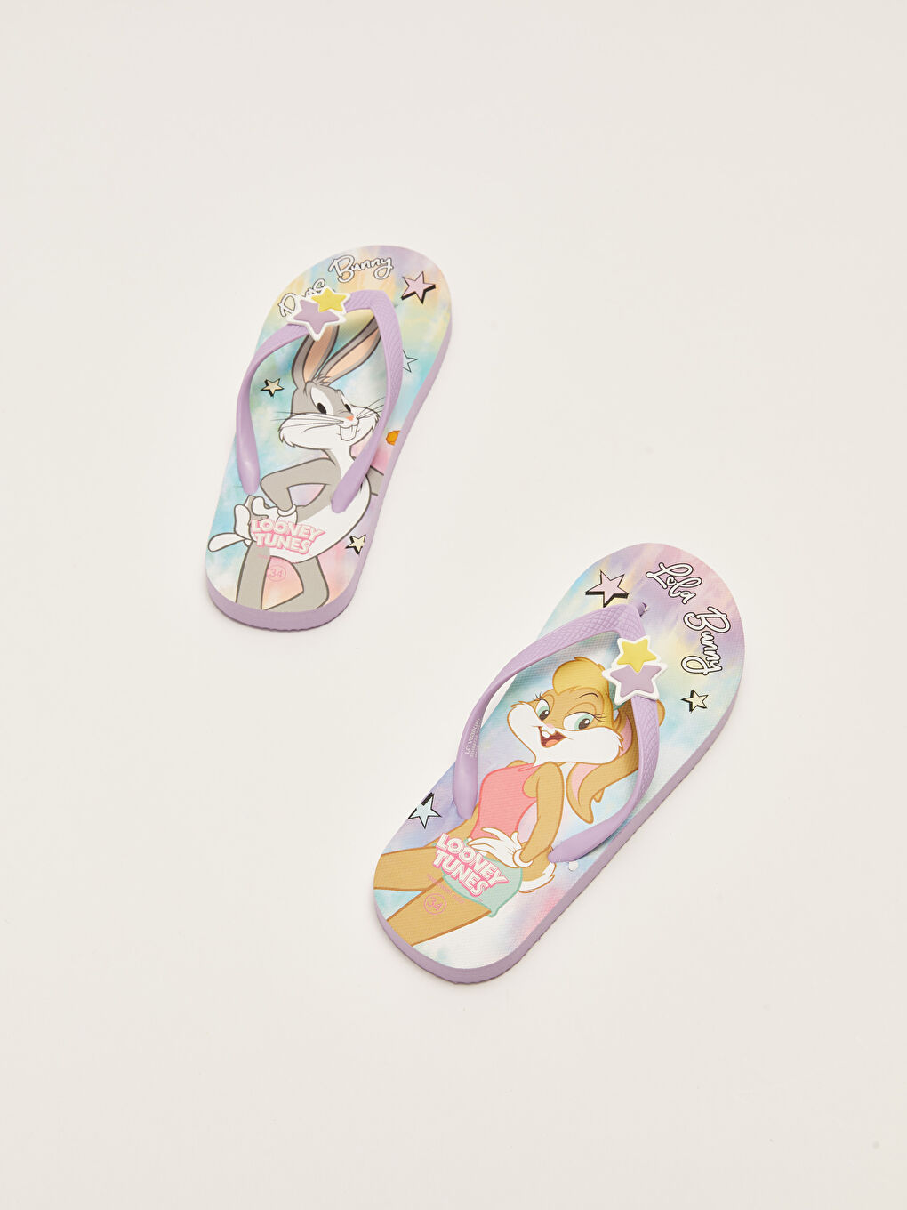 LCW STEPS Bugs Bunny Printed Flip Flops Girls' Beach Slippers -S2H887Z4-F9C