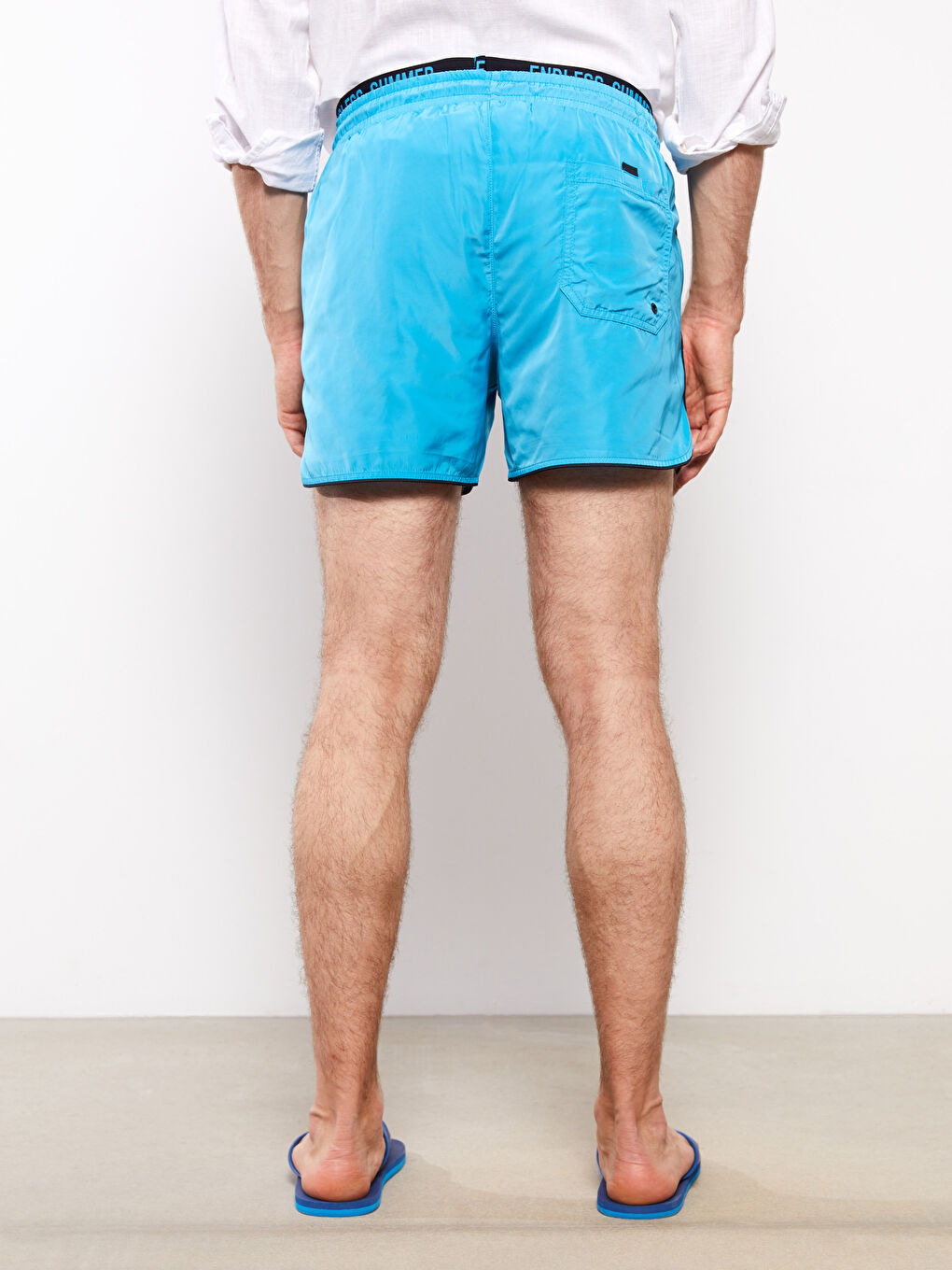 LCW SWIMWEAR Turkuaz Kısa Boy Baskılı Erkek Deniz Şortu - 5