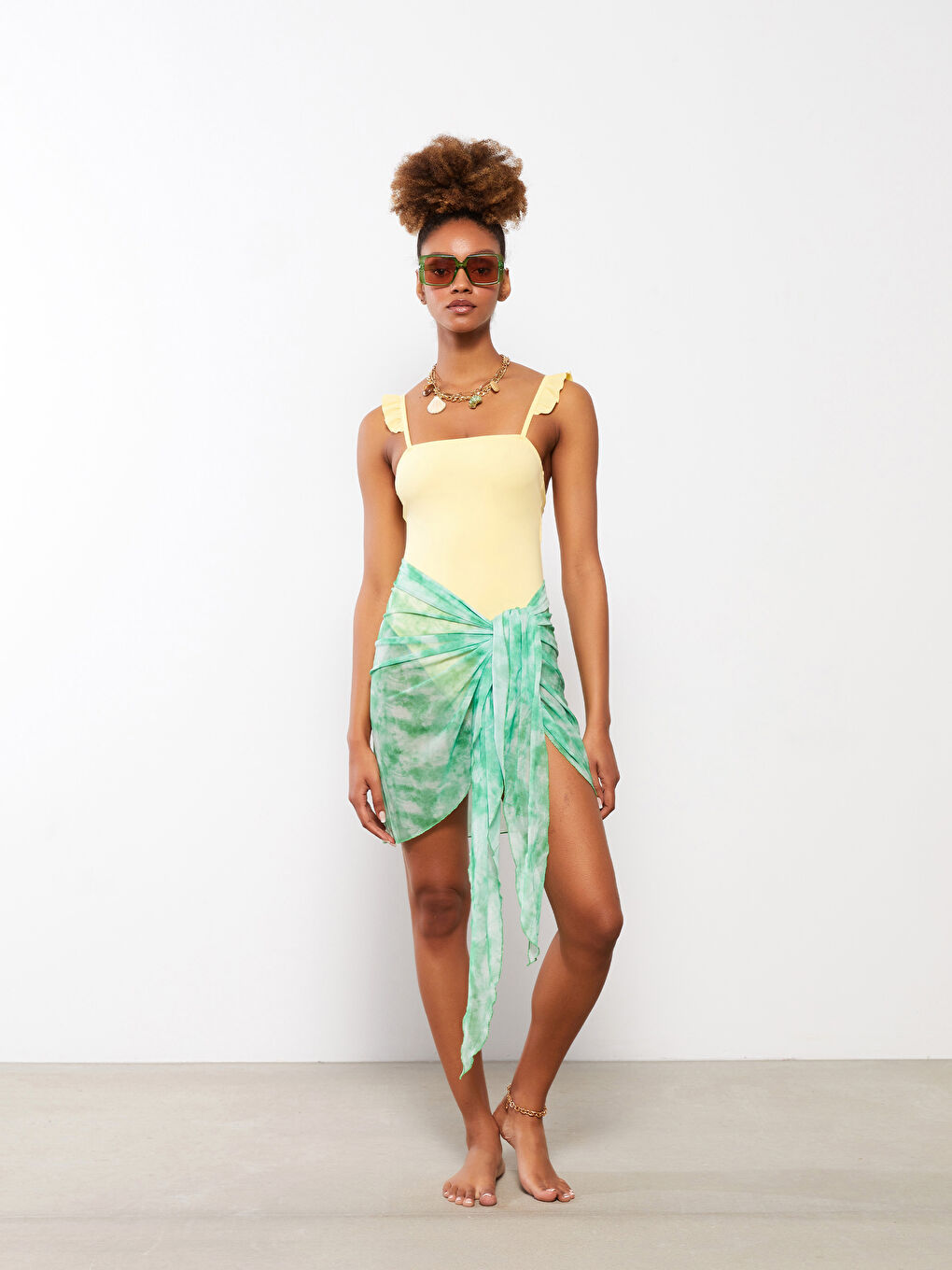 Yeşil Batik Kadın Pareo-1