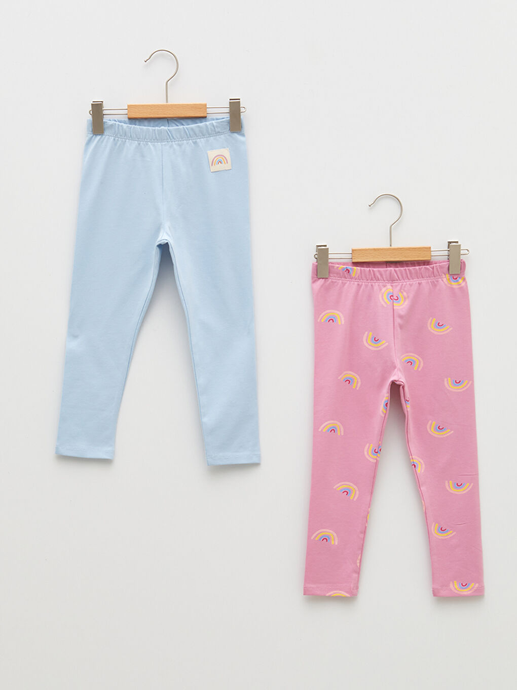 Elasticated Waist Printed Baby Girls' Leggings 2 Pack