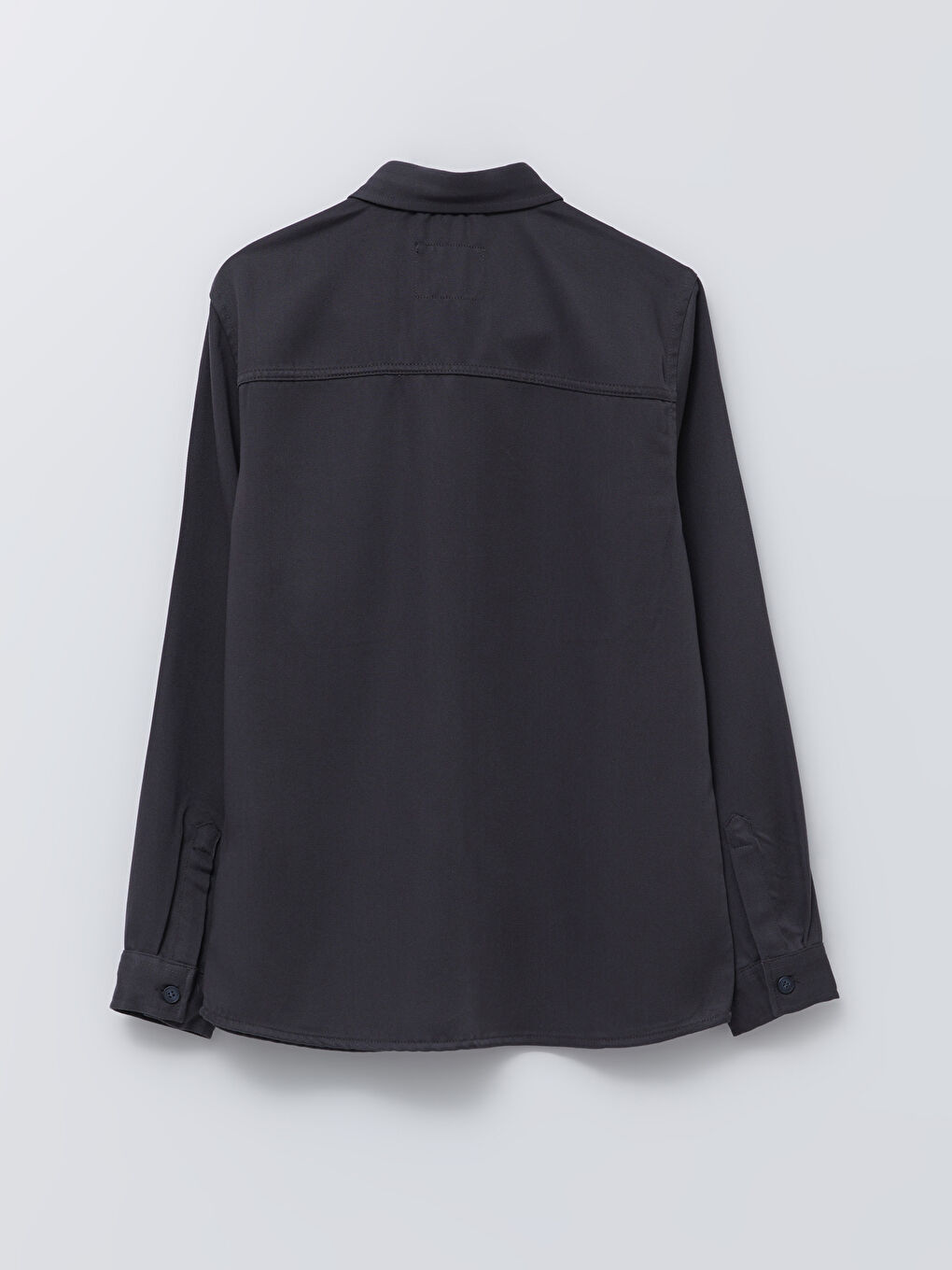 Gri Regular Fit Uzun Kollu Erkek Jean Gömlek-6