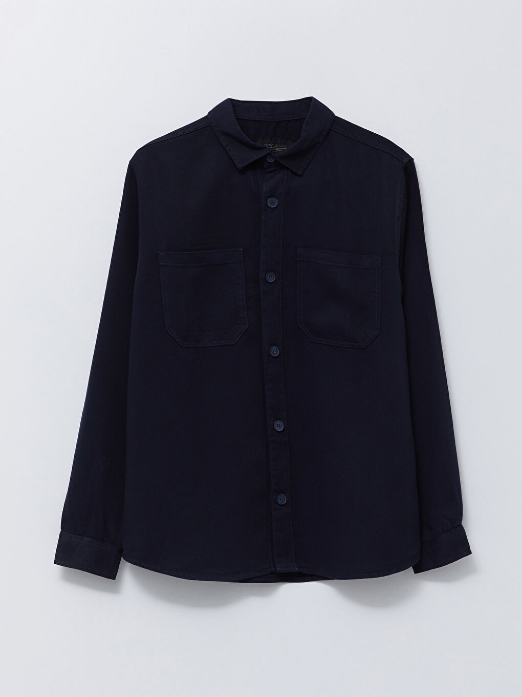 Chemise en Denim à Manches Longues pour Hommes Coupe Régulière-5