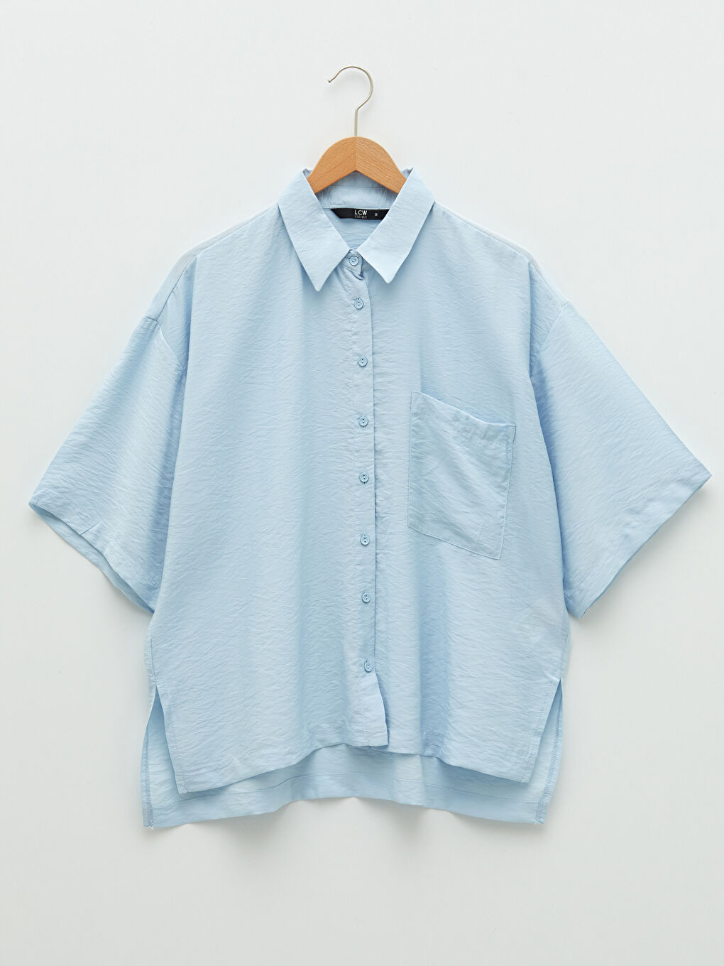 Women's Front Button Closure Plain Shirt-5