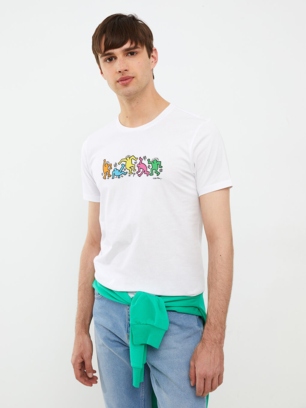 Crew Neck Short Sleeve Printed Combed Cotton Men's T-shirt