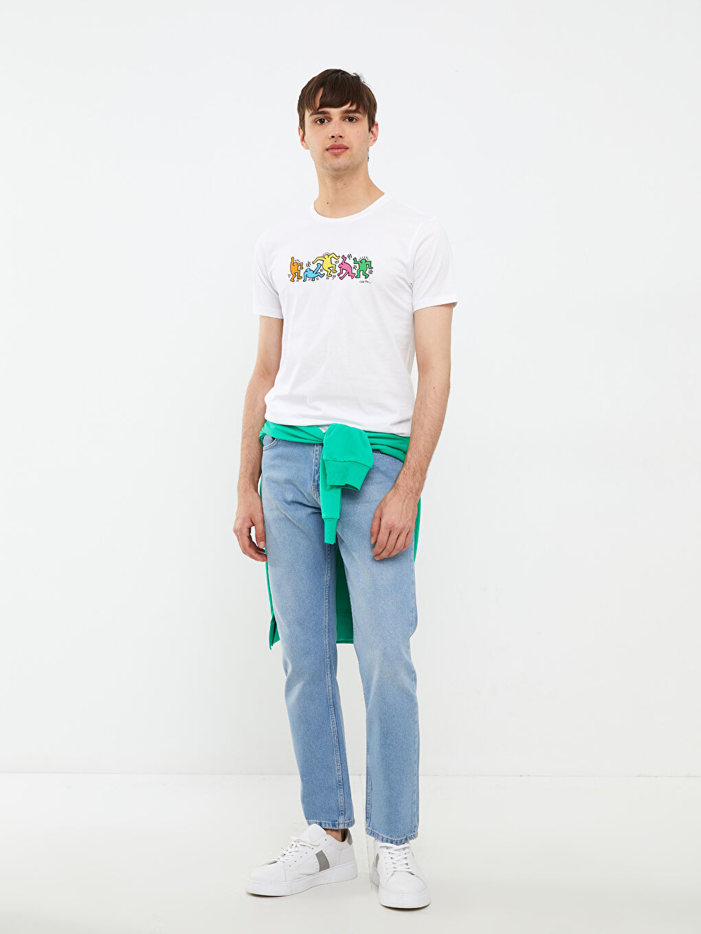 Crew Neck Short Sleeve Printed Combed Cotton Men's T-shirt-2