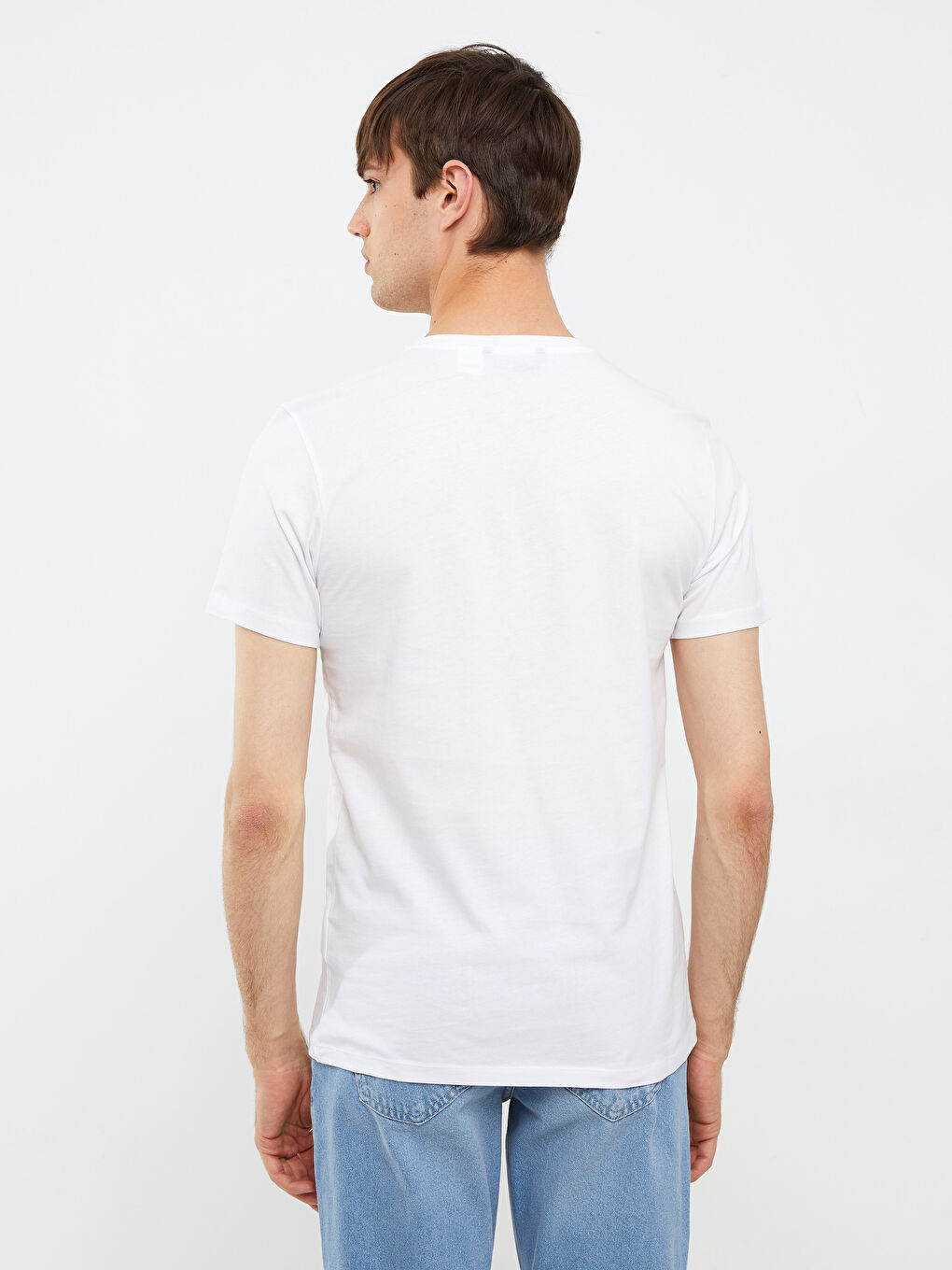 Crew Neck Short Sleeve Printed Combed Cotton Men's T-shirt-4