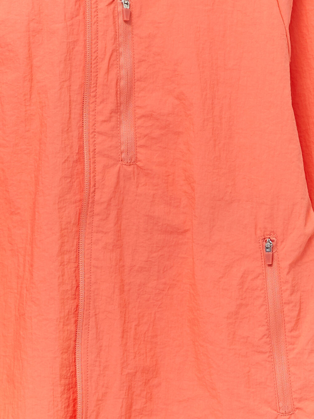 Mercan Kapüşonlu Düz Uzun Kollu Kadın Outdoor Yağmurluk-8