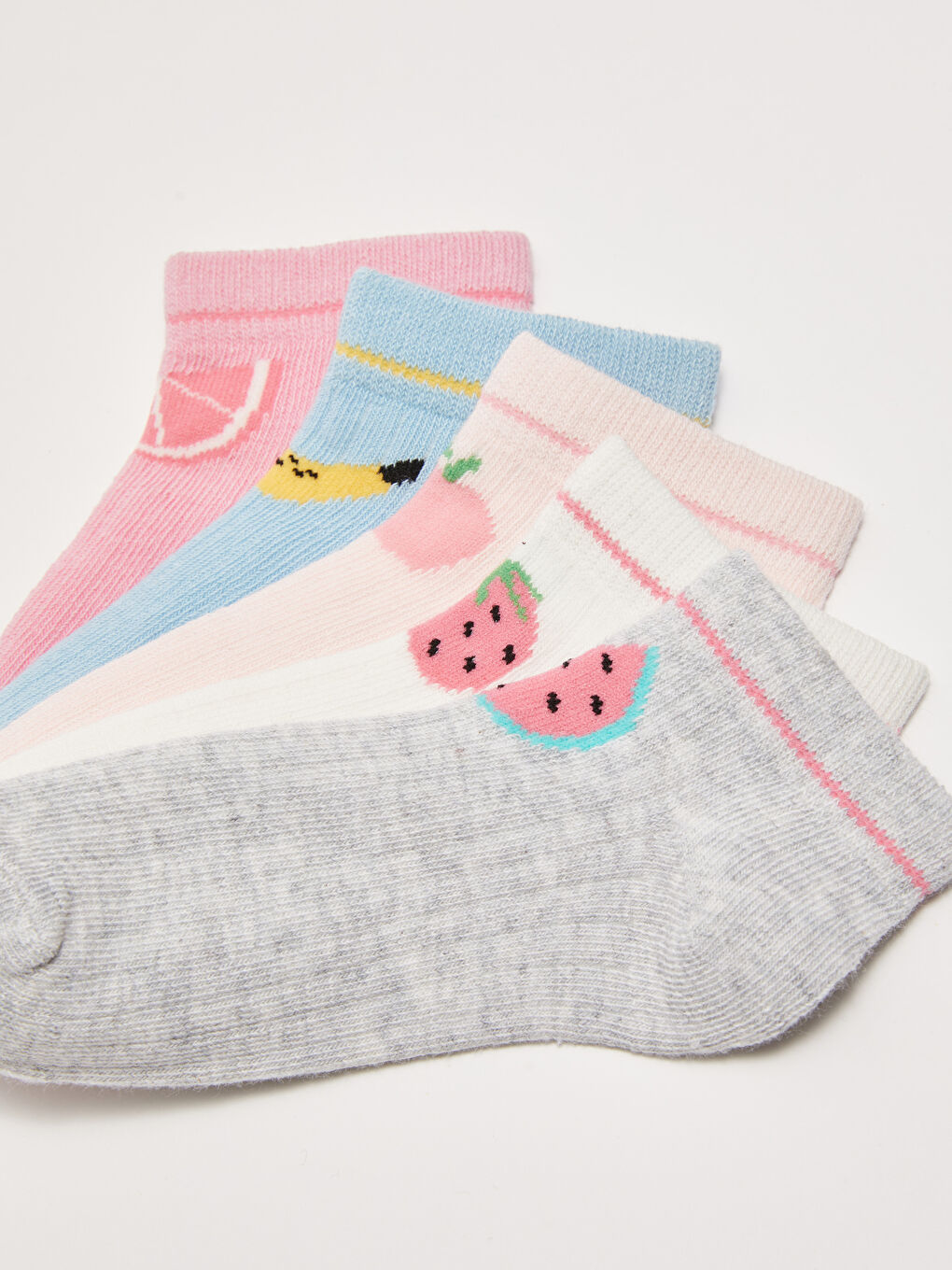 Gemusterte Sneaker-Socken für Mädchen, 5er-Pack-2