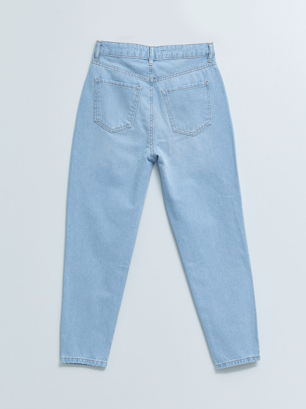 İndigo Yüksek Bel Standart Fit Cep Detaylı Kadın Rodeo Jean Pantolon-6