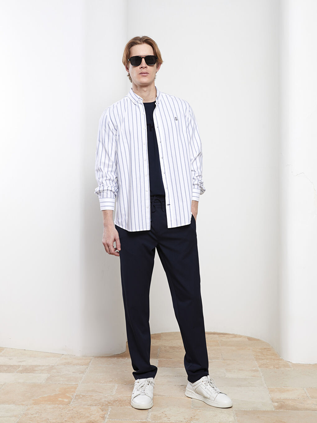 Regular Fit Long Sleeve Striped Men's Shirt-4