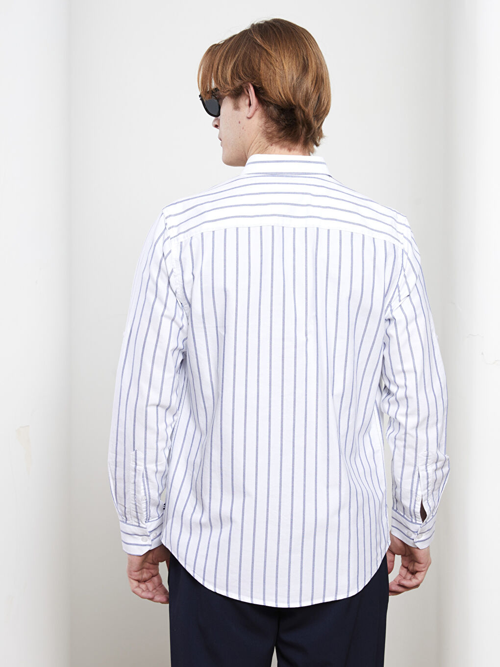 Regular Fit Long Sleeve Striped Men's Shirt-6