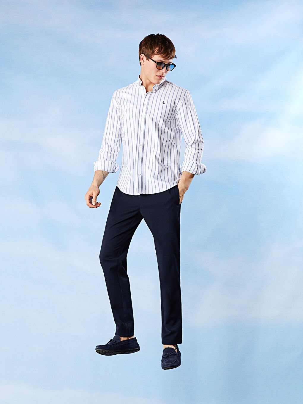 Regular Fit Long Sleeve Striped Men's Shirt