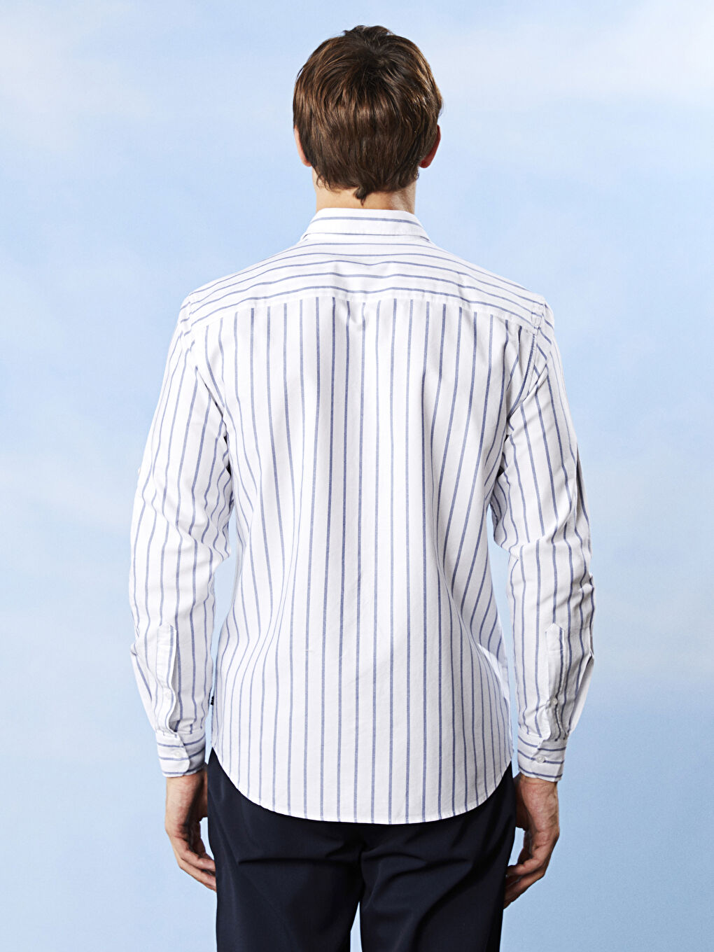 Regular Fit Long Sleeve Striped Men's Shirt-2