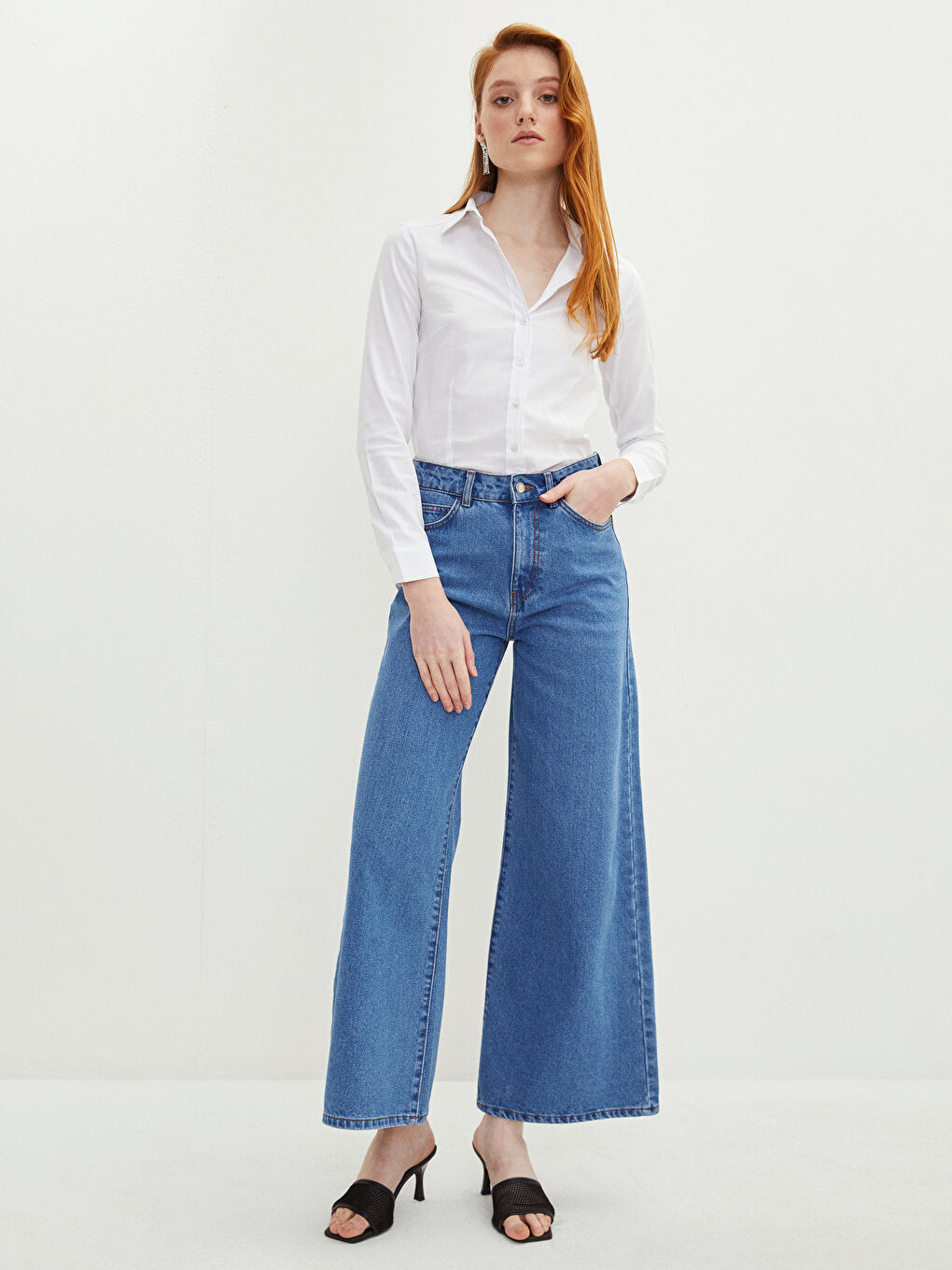 Cămașă cu nasturi Regular Mânecă lungă pentru Femei-2