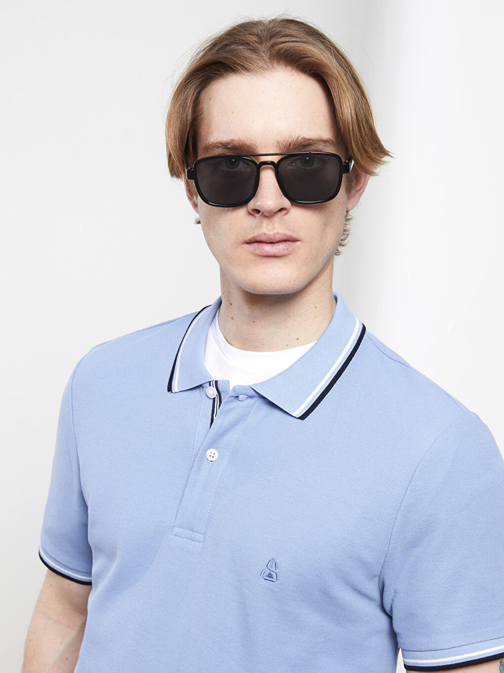 Футболка мужская с коротким рукавом и воротником поло-5