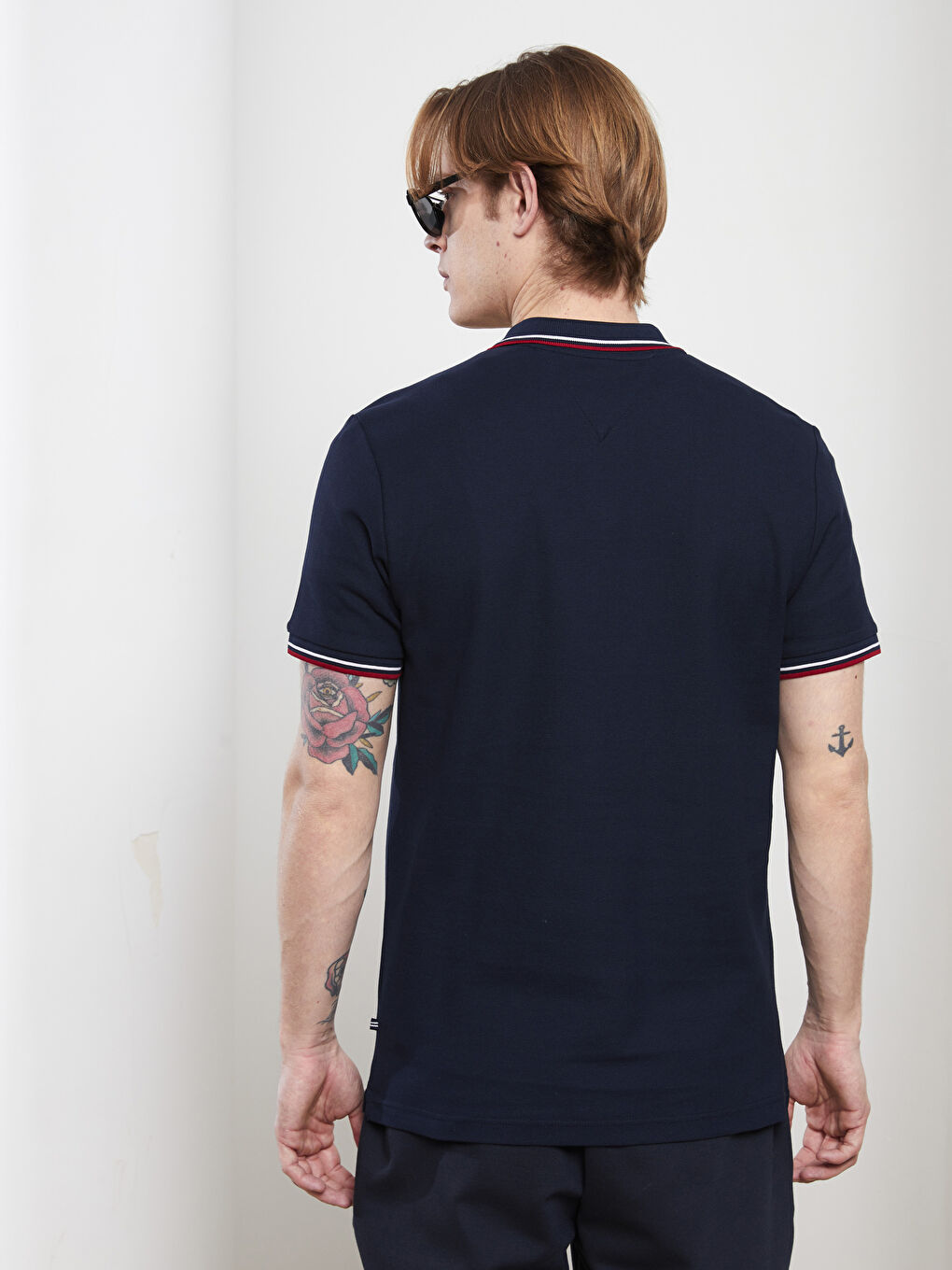 Lacivert Polo Yaka Kısa Kollu Erkek Tişört-6