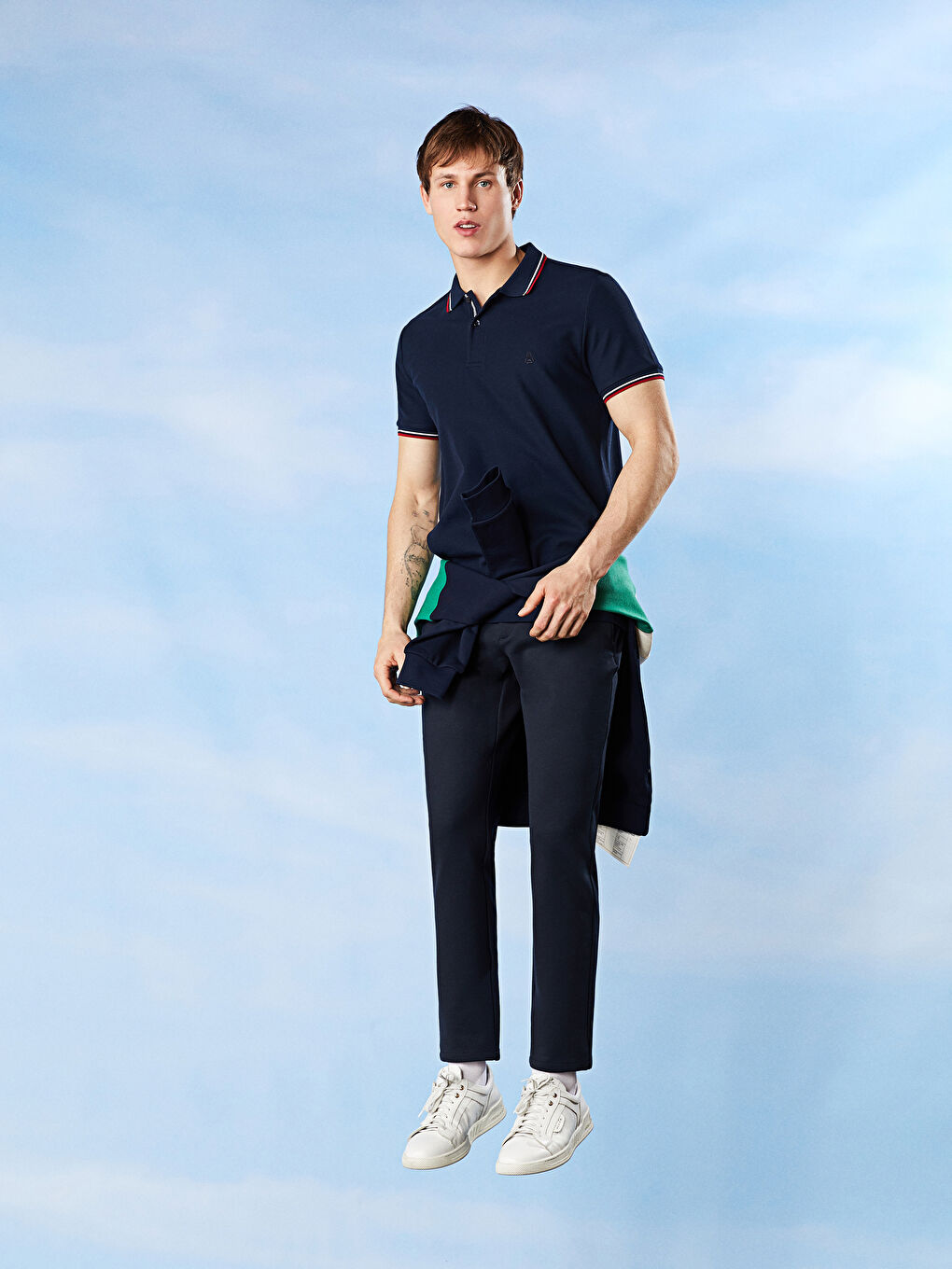 Lacivert Polo Yaka Kısa Kollu Erkek Tişört