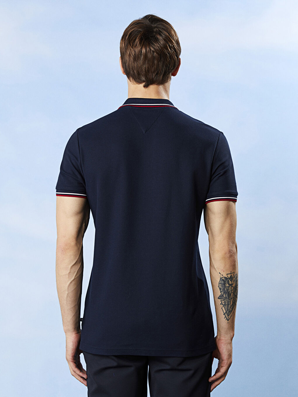 Lacivert Polo Yaka Kısa Kollu Erkek Tişört-2