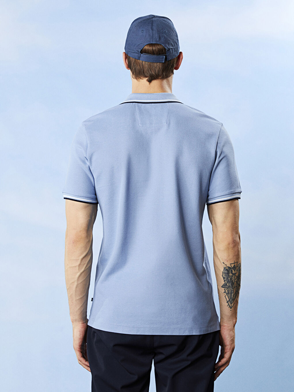 Футболка мужская с коротким рукавом и воротником поло-2