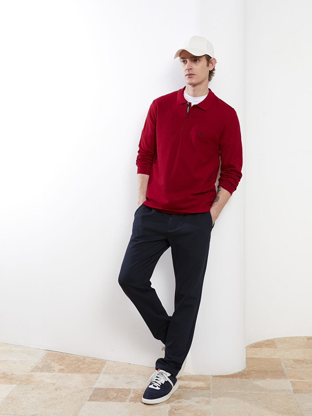 SOUTHBLUE Polo Neck Long Sleeve Men's Sweatshirt -S2HA88Z8-S7R