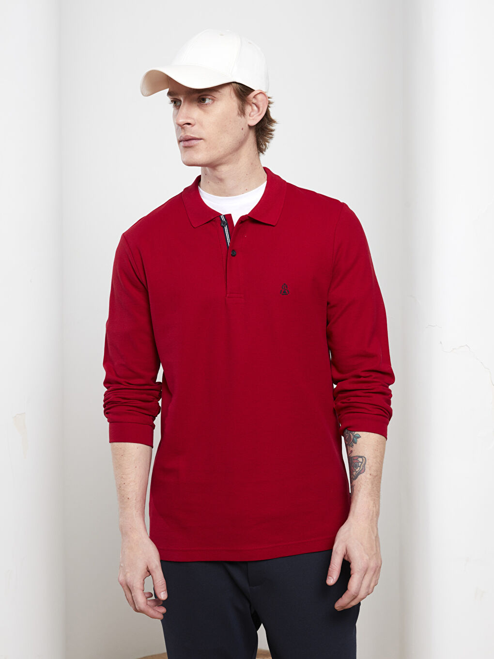 SOUTHBLUE Polo Neck Long Sleeve Men's Sweatshirt -S2HA88Z8-S7R