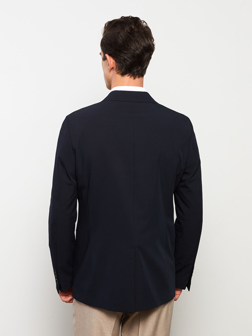 Lacivert Standart Kalıp Gabardin Erkek Blazer Ceket-4