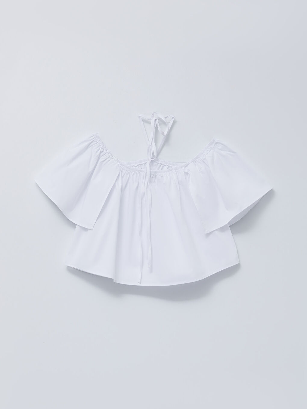 LC Waikiki Kayık Yaka Düz Kısa Kollu Poplin Kadın Bluz -S2HB18Z8-R9K