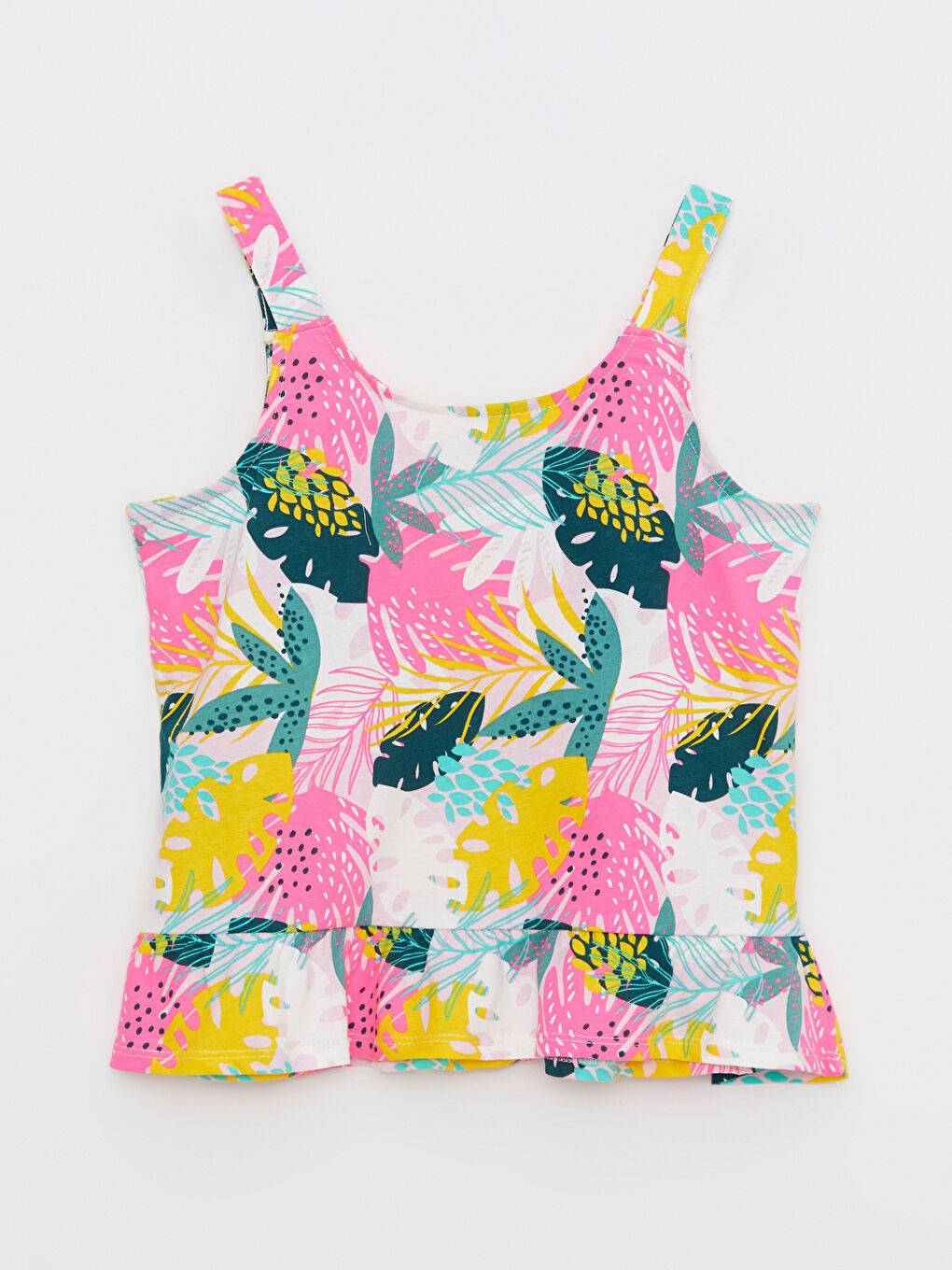 U Neck Patterned Girl's Blouse and Shorts-1