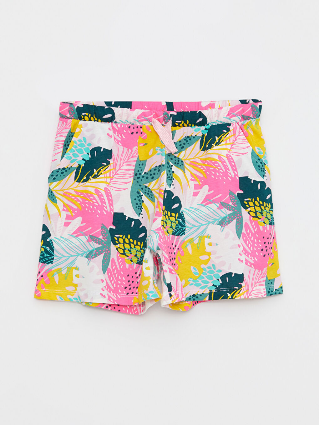 U Neck Patterned Girl's Blouse and Shorts-2