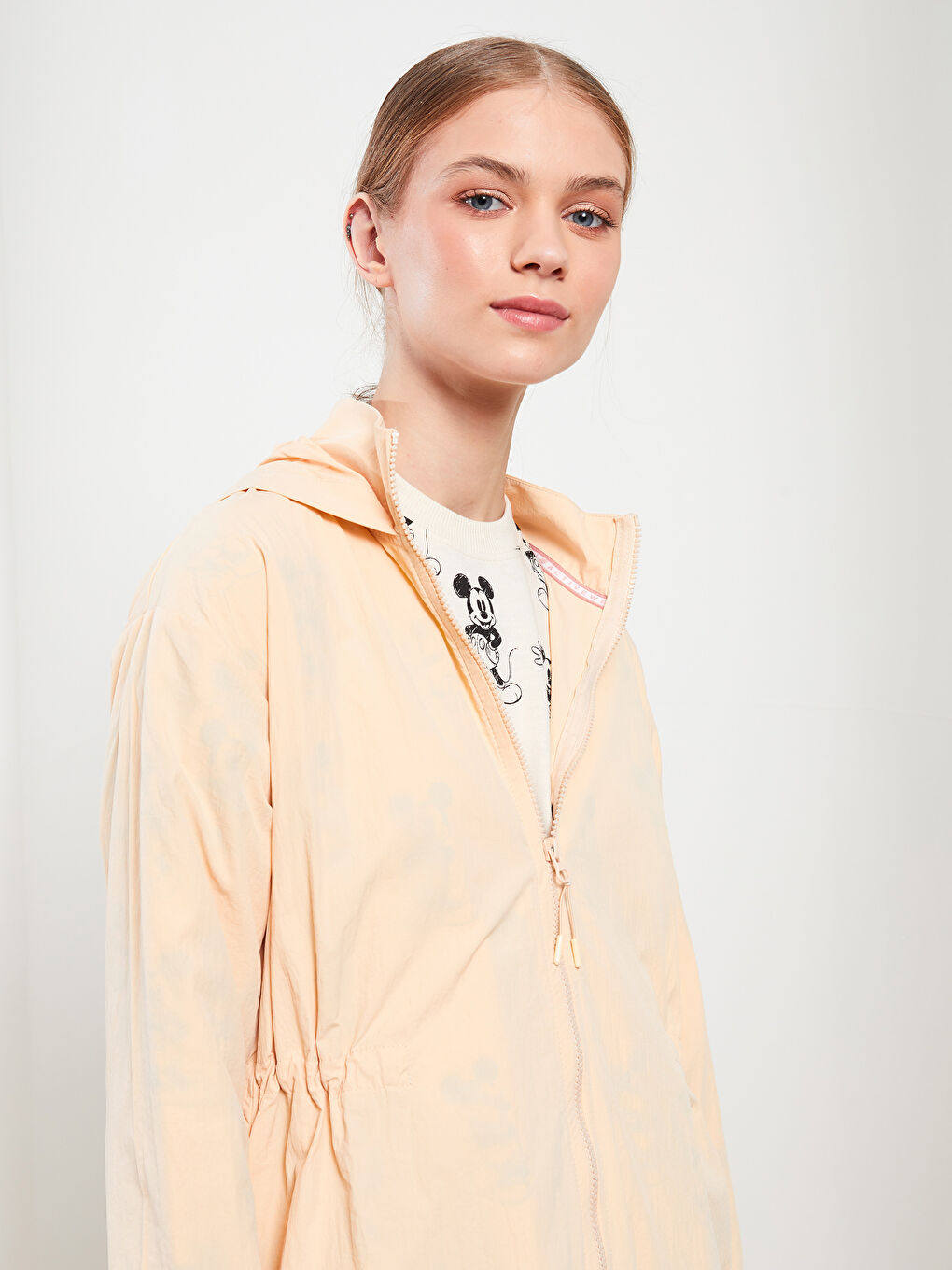 تونيك كم طويل سادة بكابوش للسيدات-1