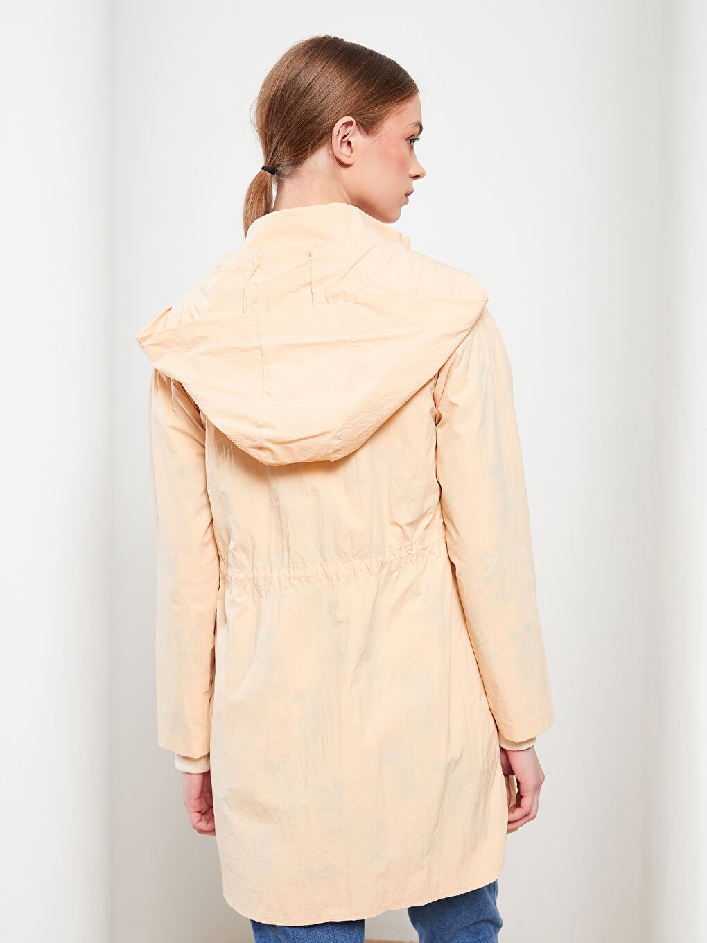 تونيك كم طويل سادة بكابوش للسيدات-4