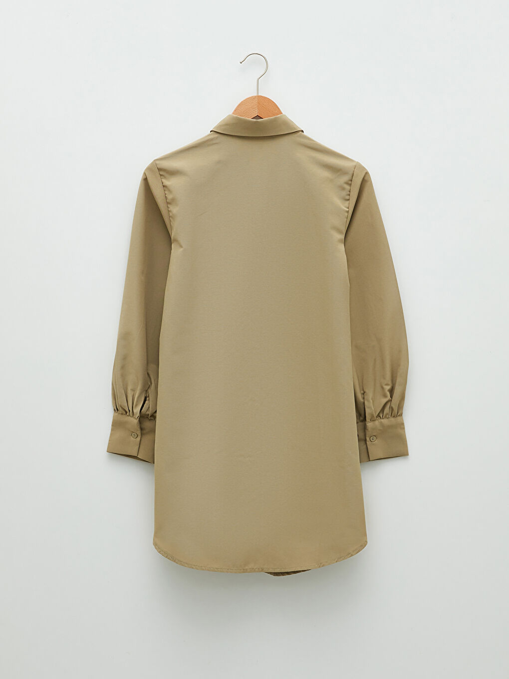 Plain Long Sleeve Oversize Poplin Women's Shirt Tunic-6