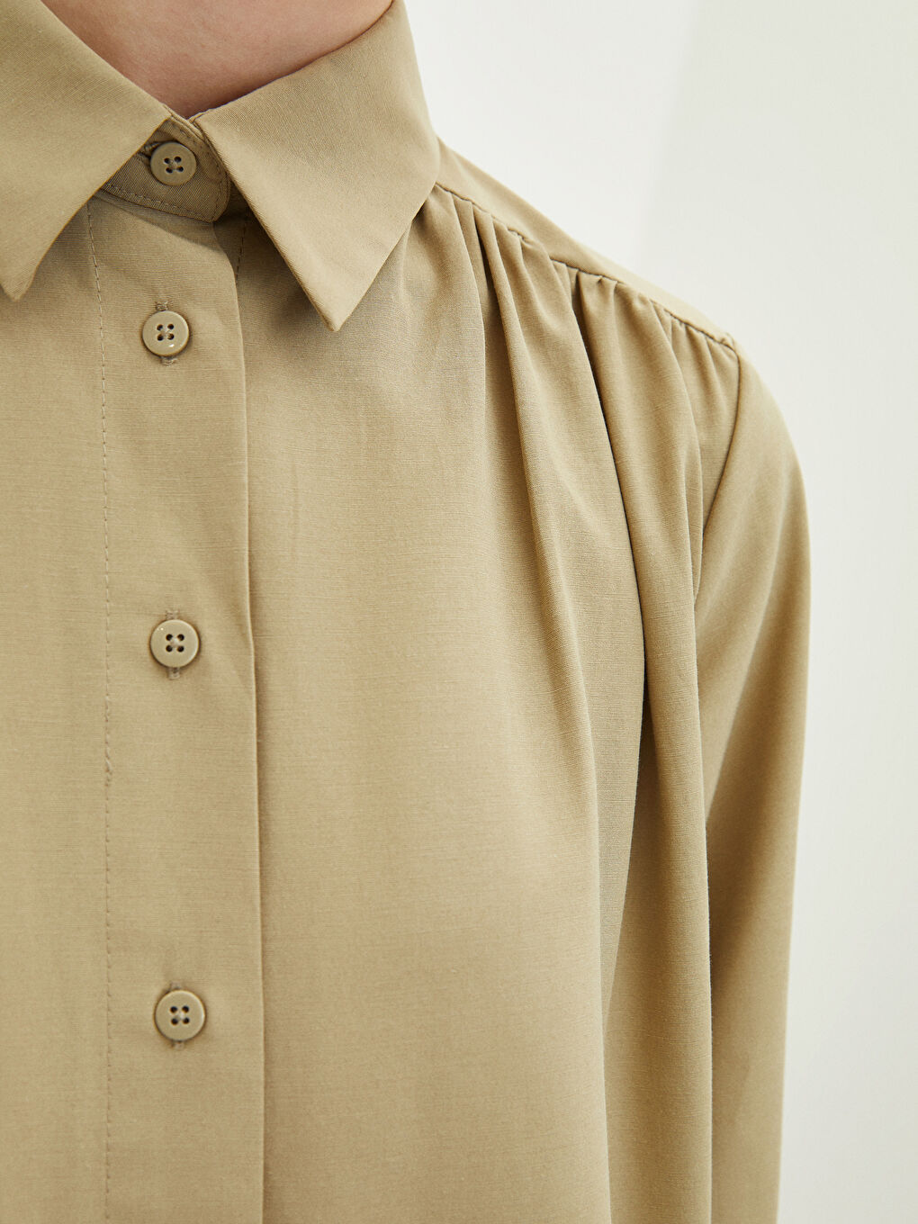 Plain Long Sleeve Oversize Poplin Women's Shirt Tunic-3