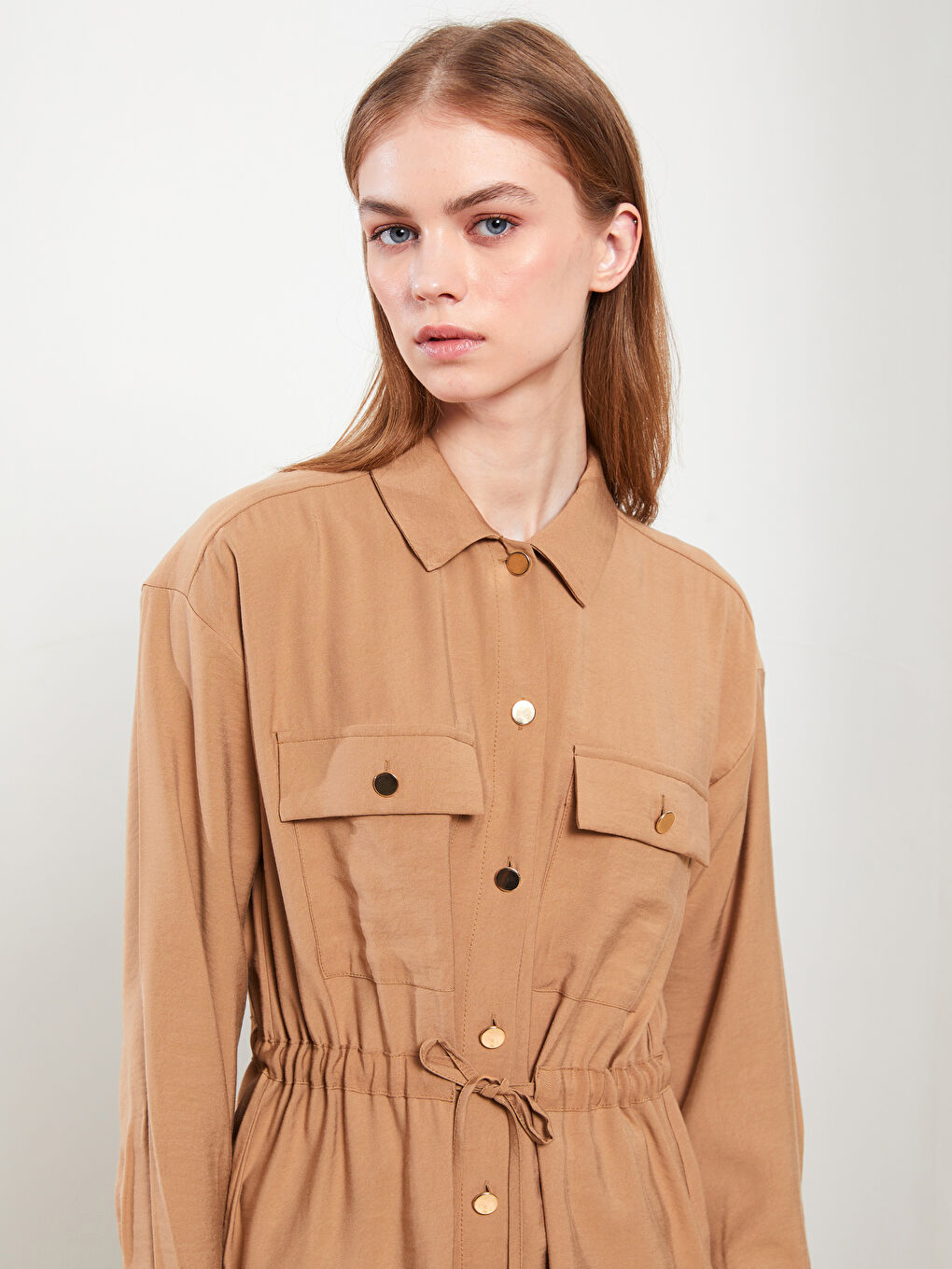 Plain Long Sleeve Oversize Women's Shirt Tunic-2