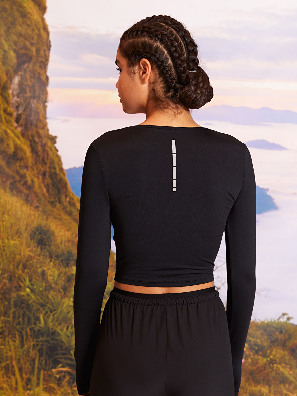 T-shirt d'extérieur à manches longues imprimé à col rond pour femmes-4