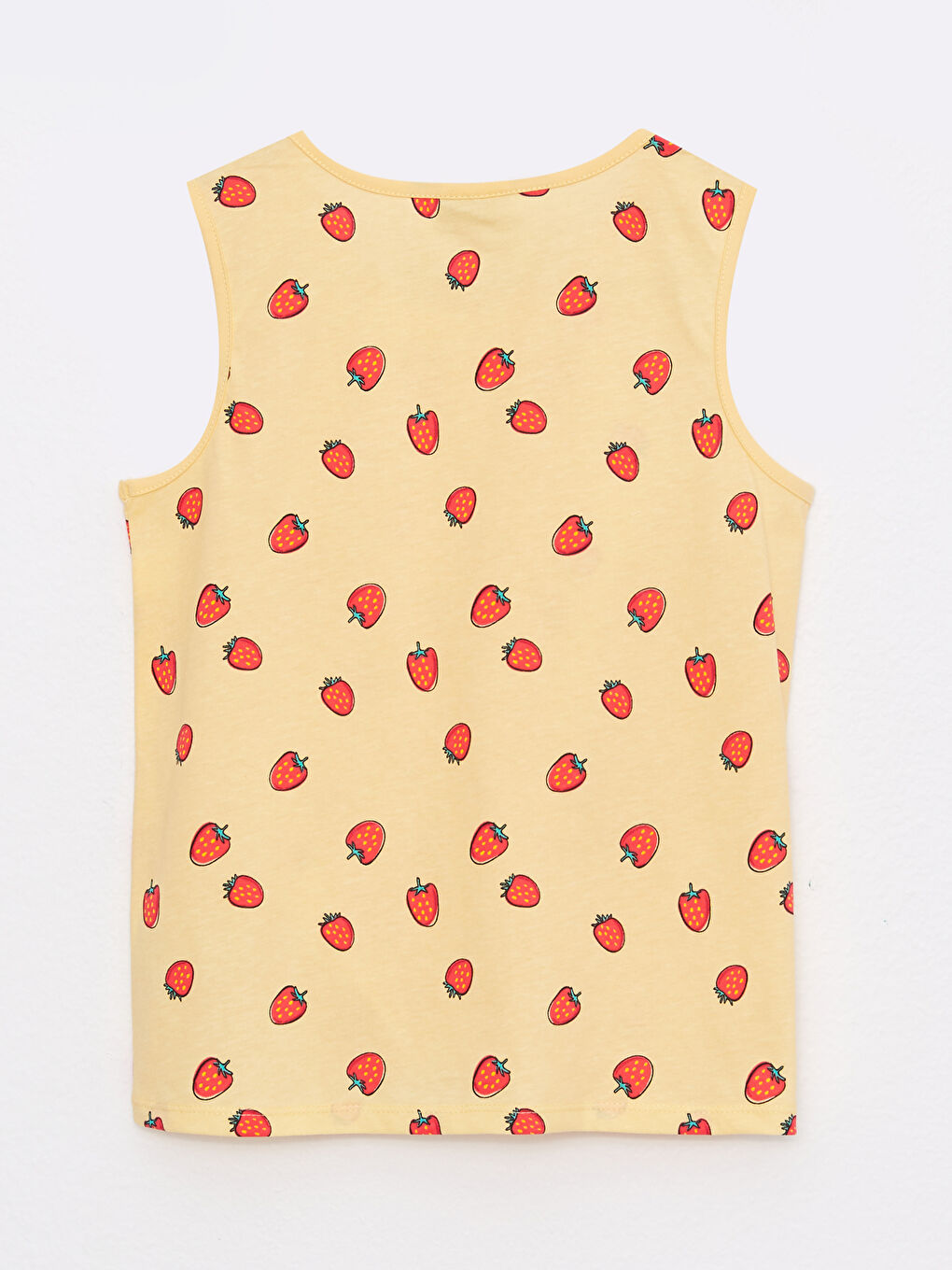 Sarı Bisiklet Yaka Desenli Kız Çocuk Atlet ve Şort-2