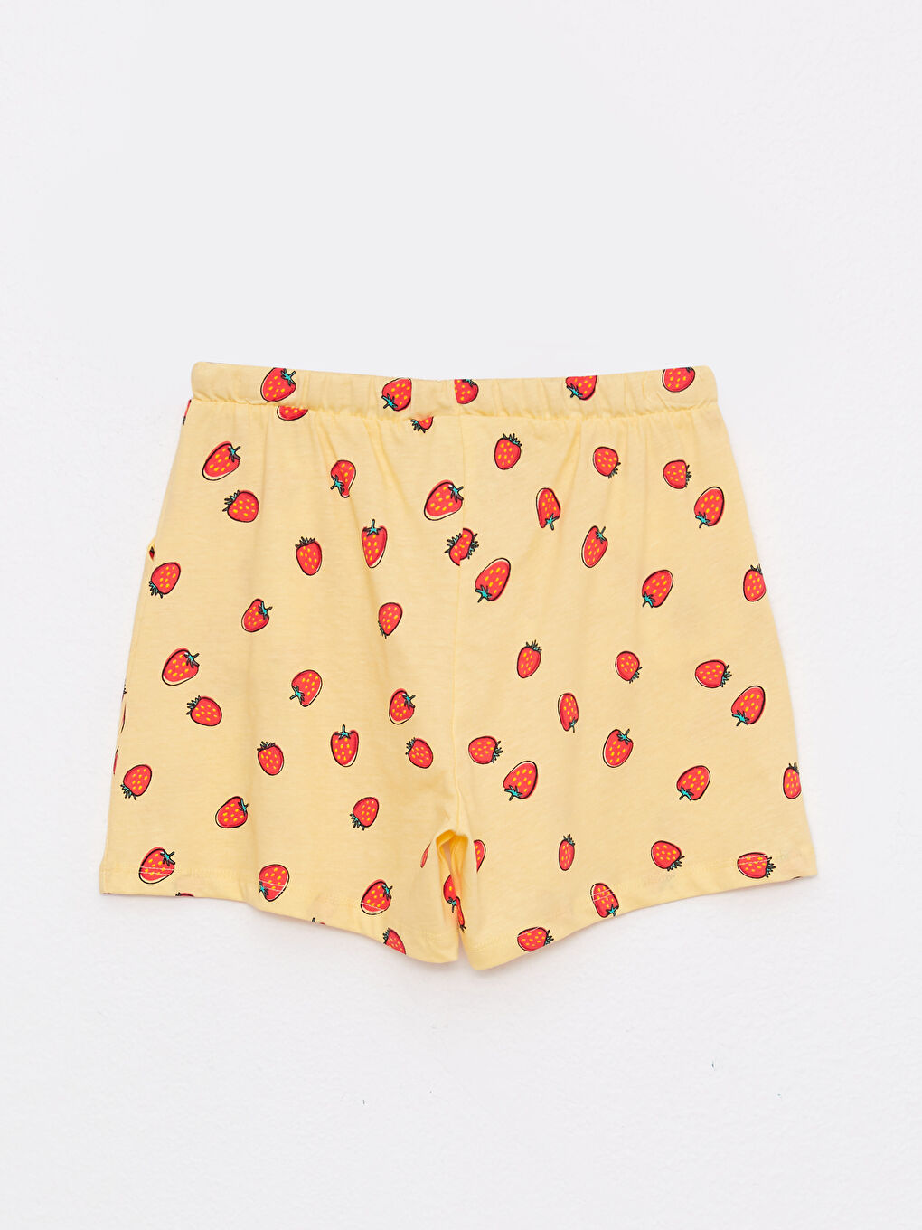 Sarı Bisiklet Yaka Desenli Kız Çocuk Atlet ve Şort-4