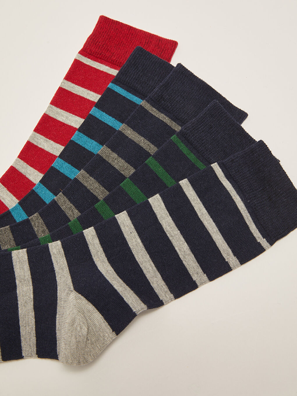 Karışık Çizgili Erkek Soket Çorap 5'li-2