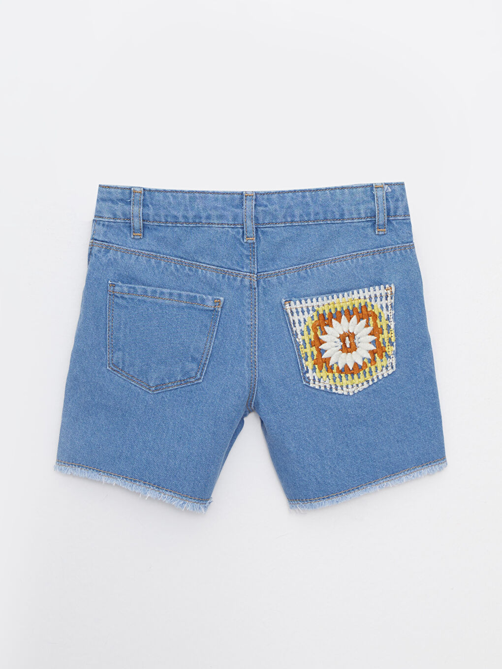 Embroidery Detailed Girl's Jean Shorts -S2HB62Z4-H45