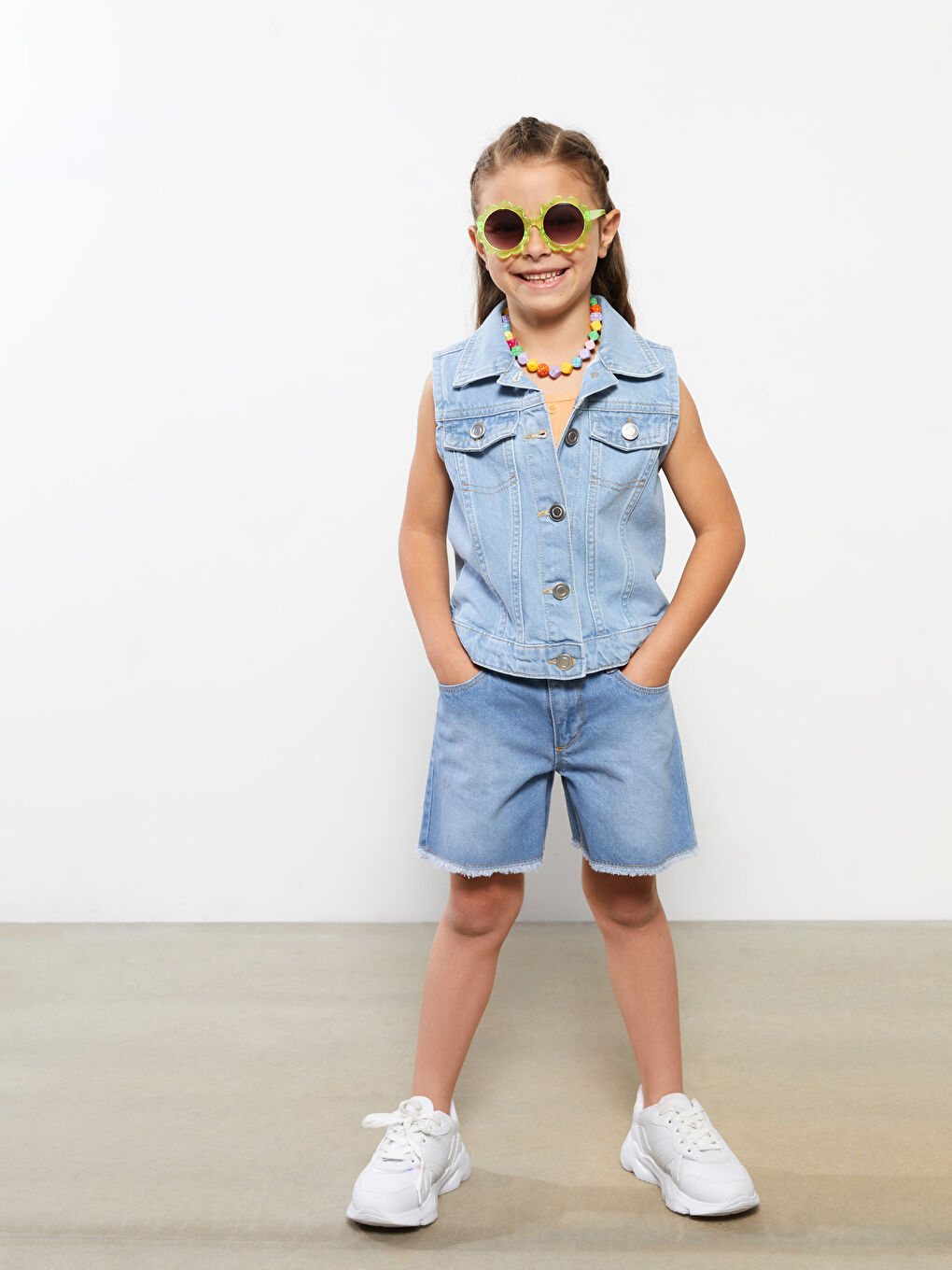 Embroidery Detailed Girl's Jean Shorts -S2HB62Z4-H45